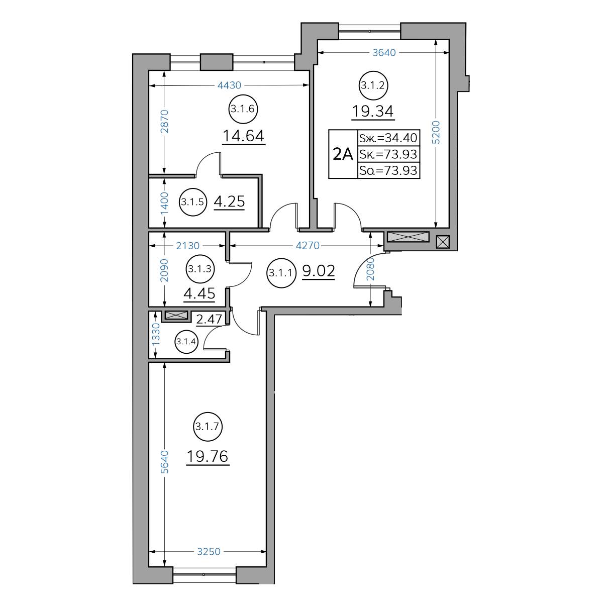 Планировка с размерами — квартиры в новостройках Казани