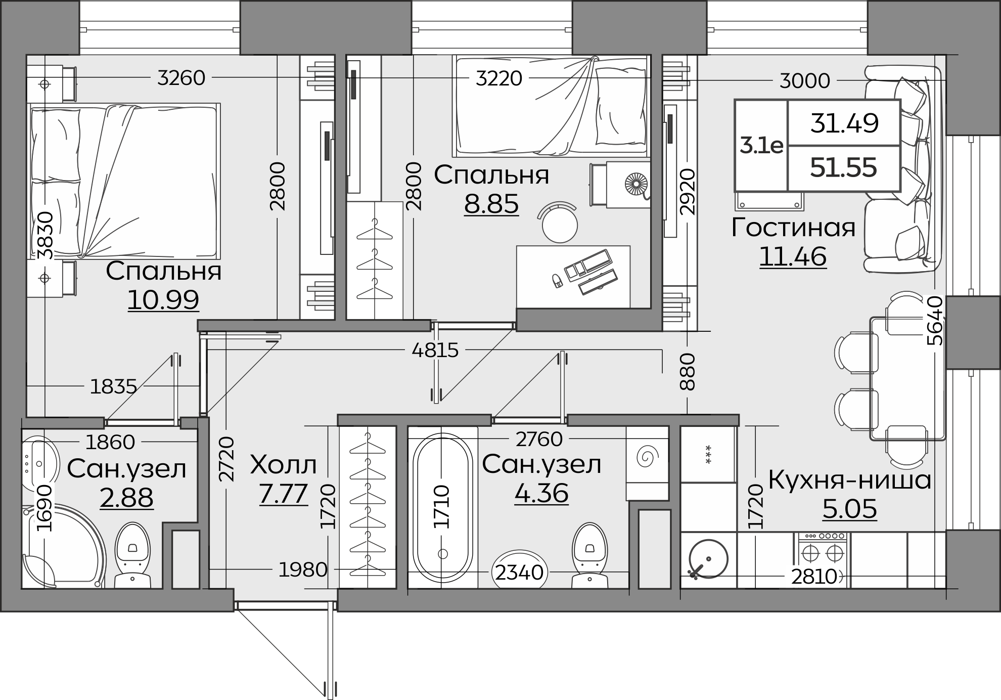 Планировка квартиры — новостройки Казани