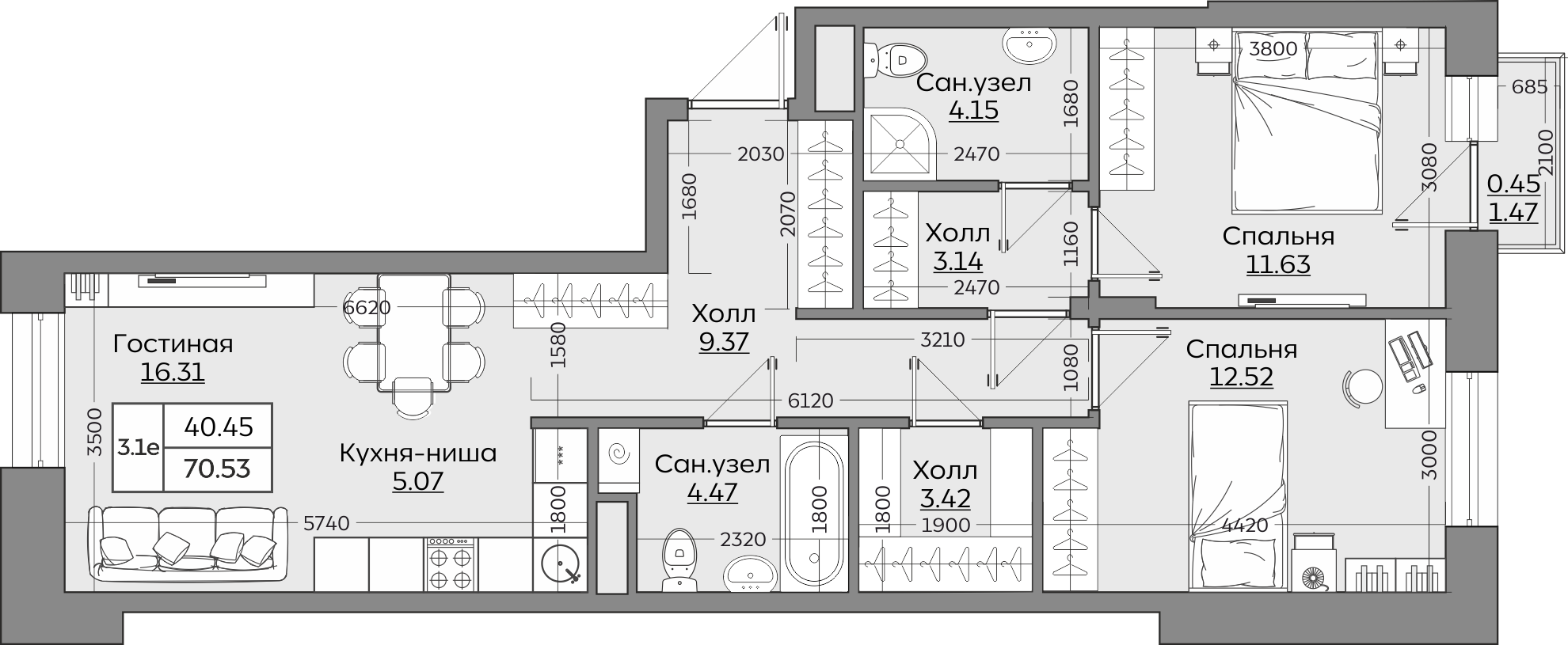 Планировка квартиры — новостройки Казани
