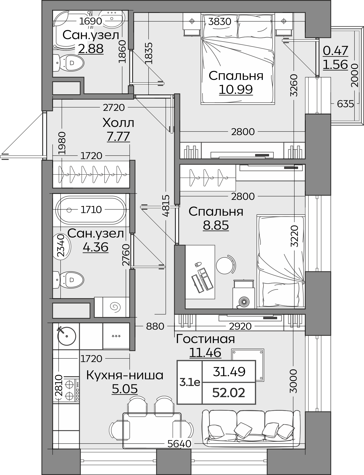 Планировка квартиры — новостройки Казани