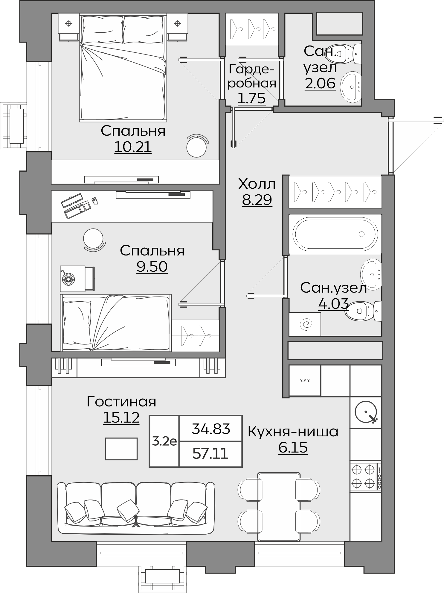Планировка квартиры — новостройки Казани
