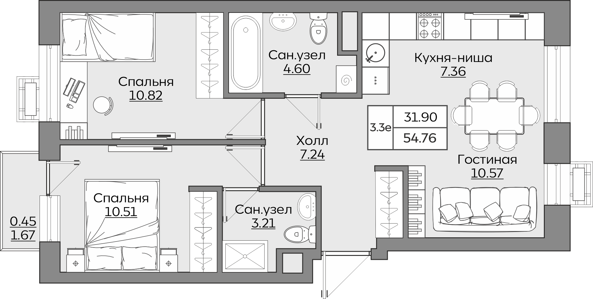 Планировка квартиры — новостройки Казани