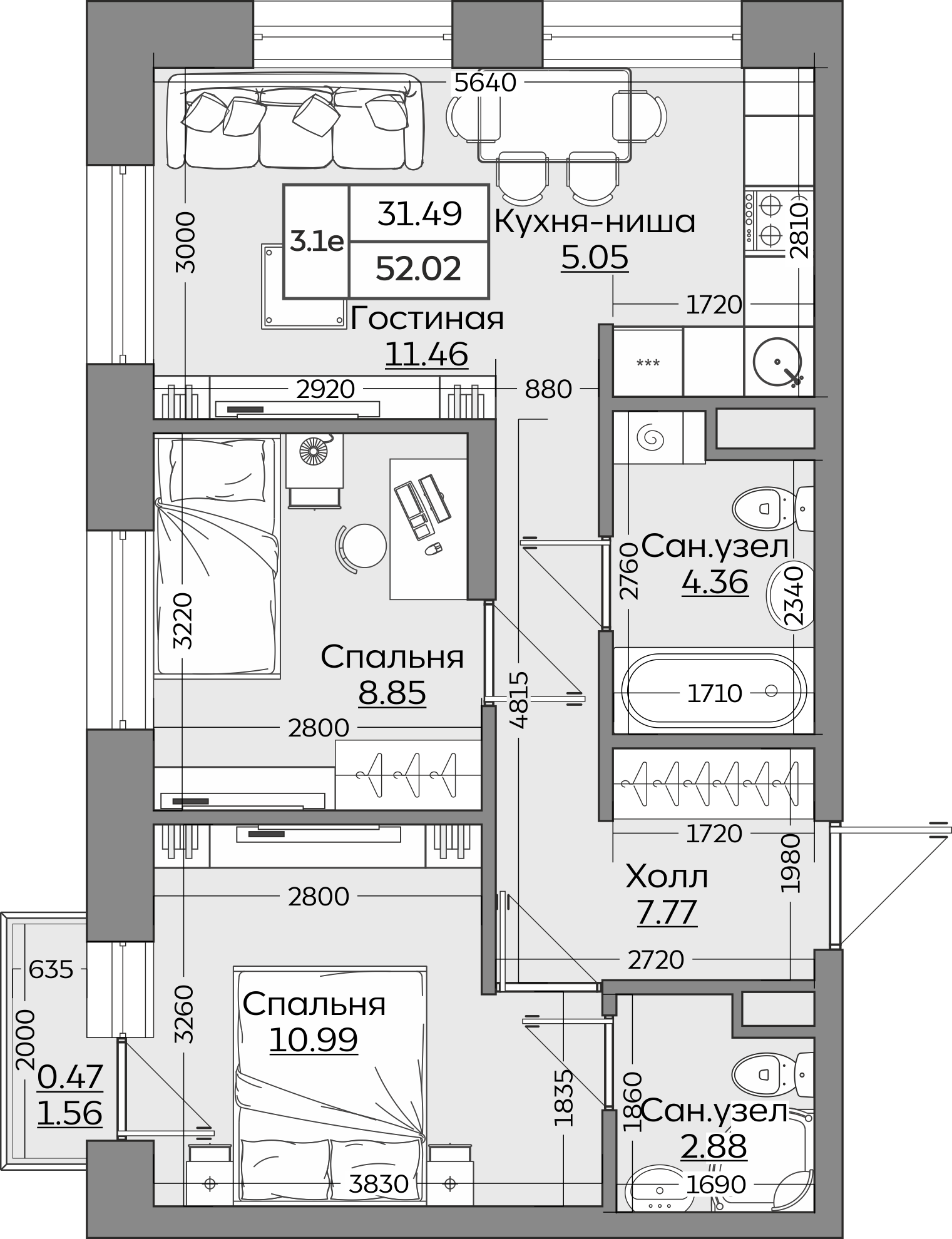 Планировка квартиры — новостройки Казани