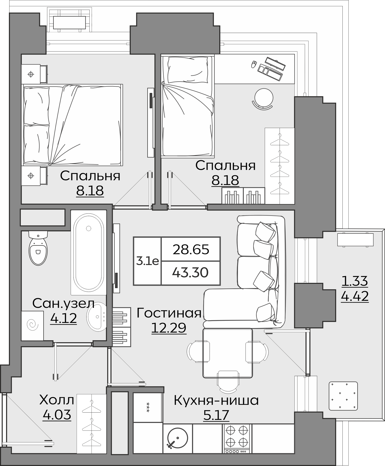 Планировка квартиры — новостройки Казани