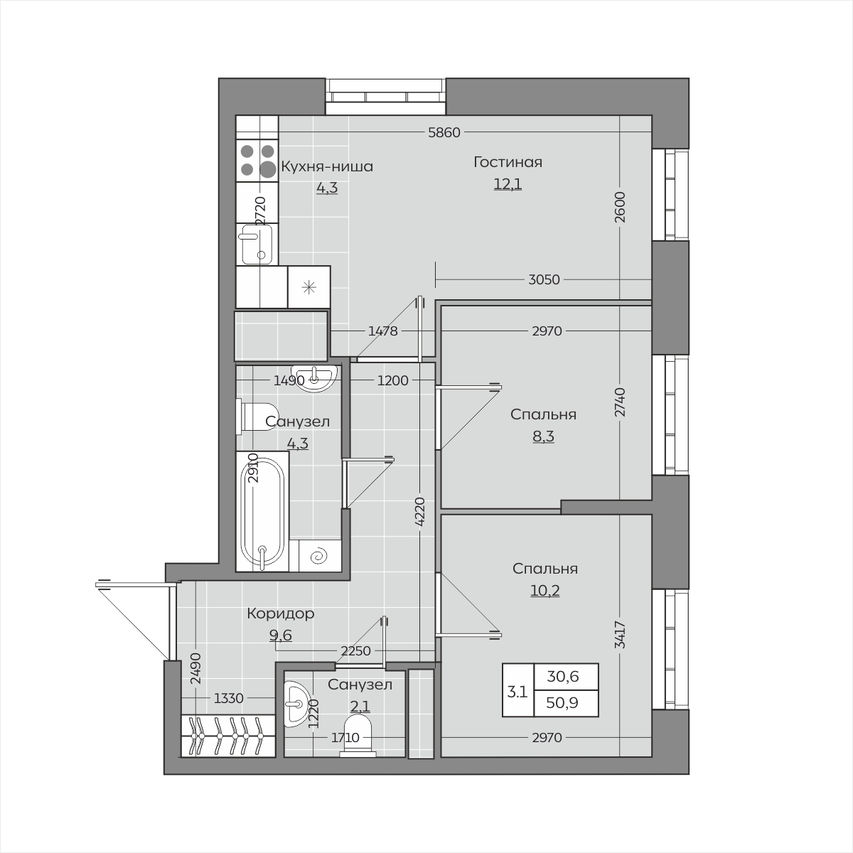Планировка квартиры — новостройки Казани