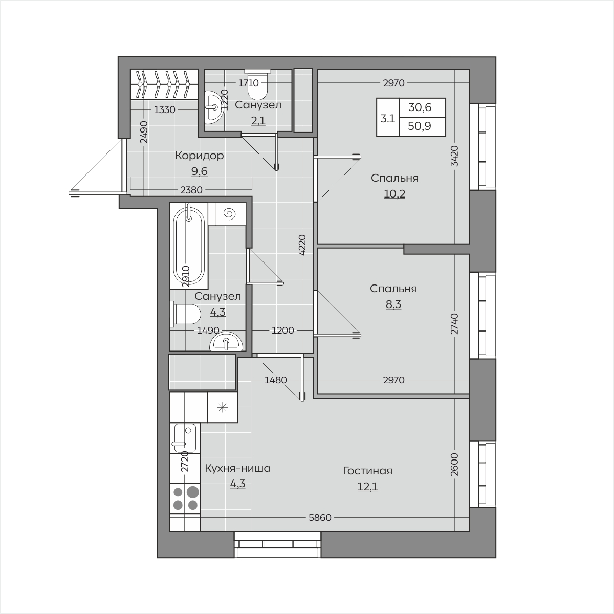 Планировка квартиры — новостройки Казани