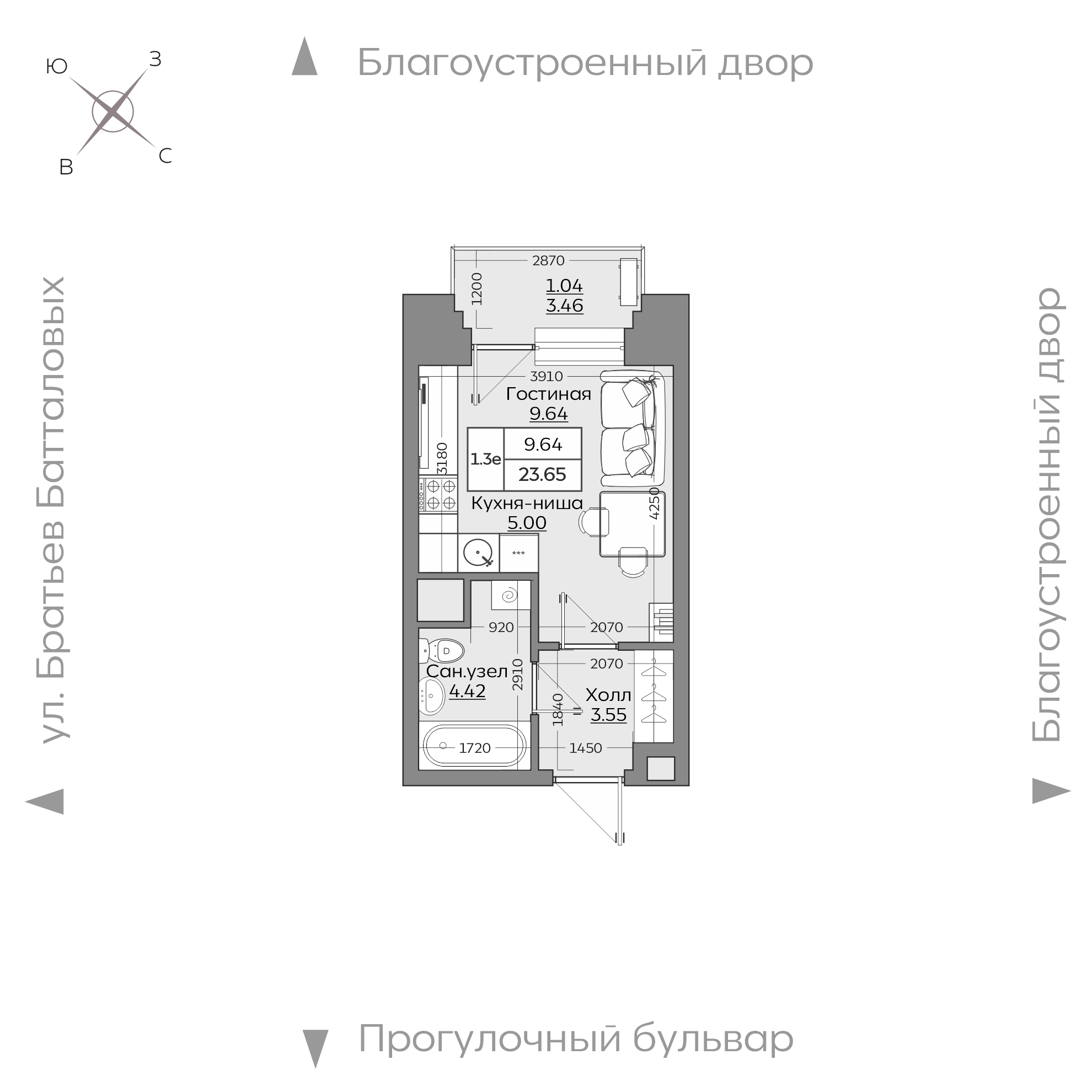 Планировка с размерами — квартиры в новостройках Казани