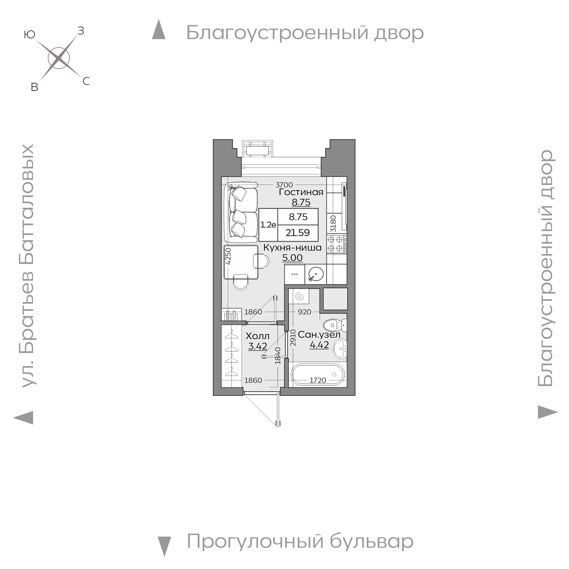 Планировка с размерами — квартиры в новостройках Казани