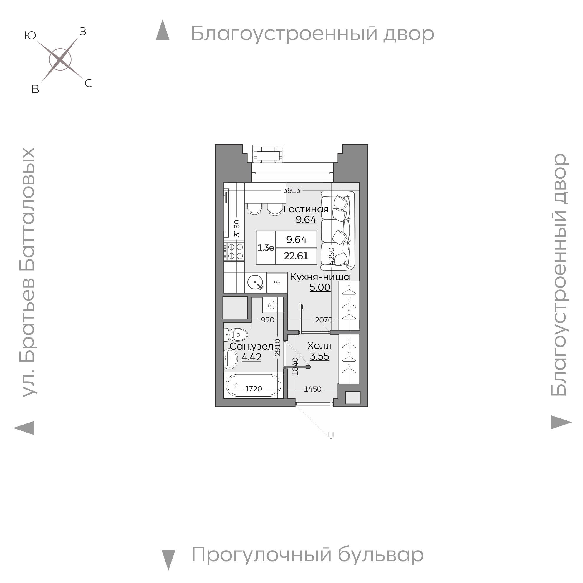 Планировка с размерами — квартиры в новостройках Казани