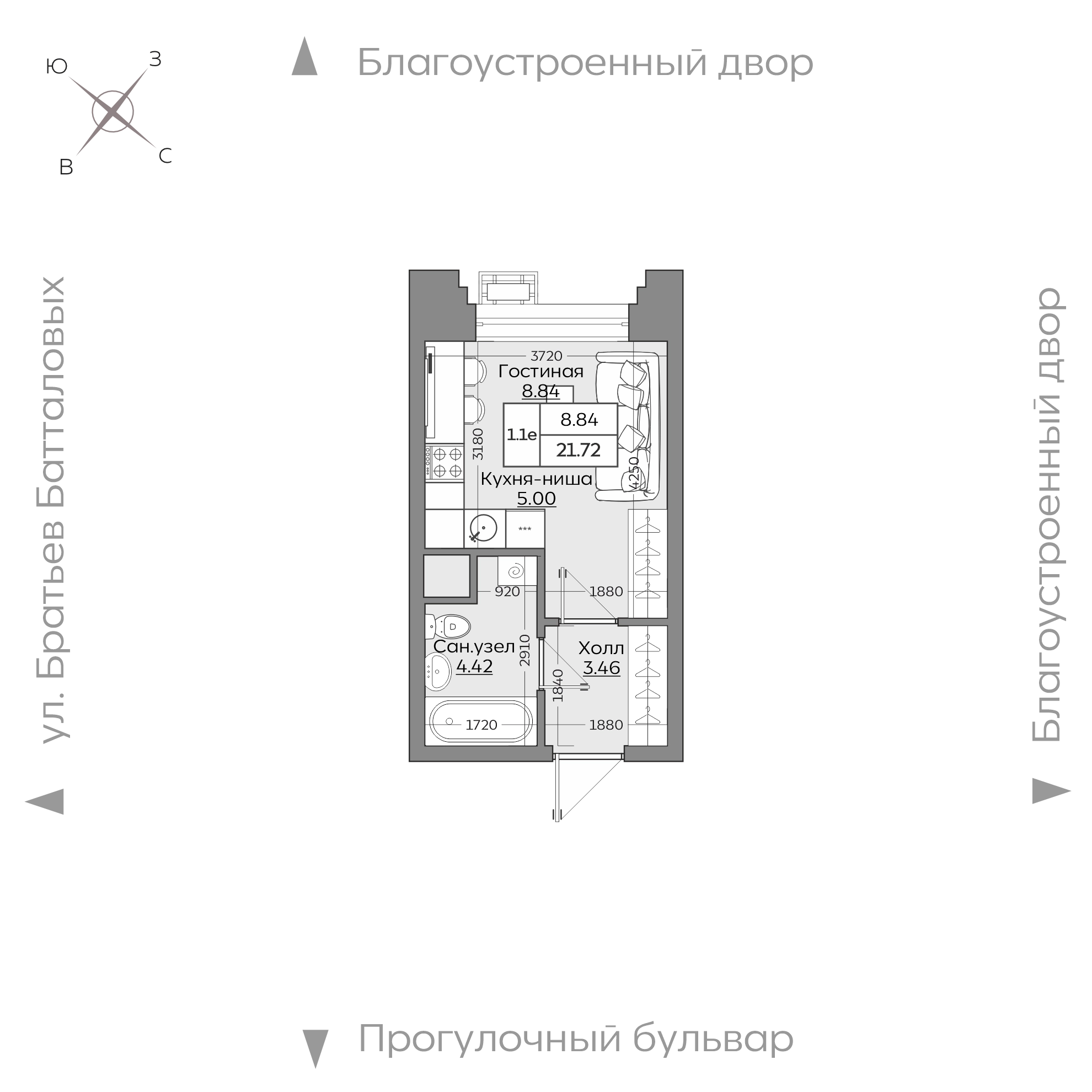 Планировка с размерами — квартиры в новостройках Казани