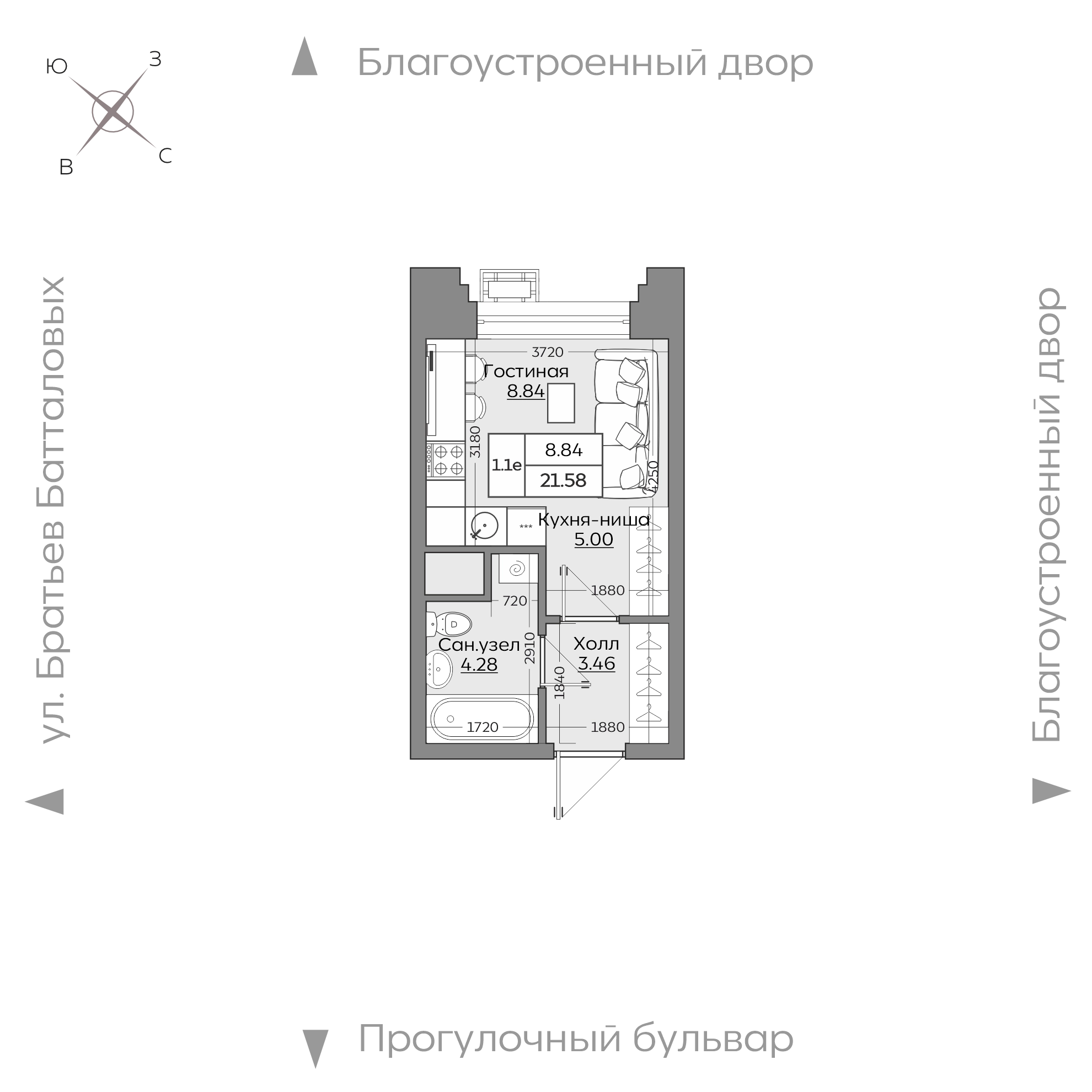 Планировка с размерами — квартиры в новостройках Казани