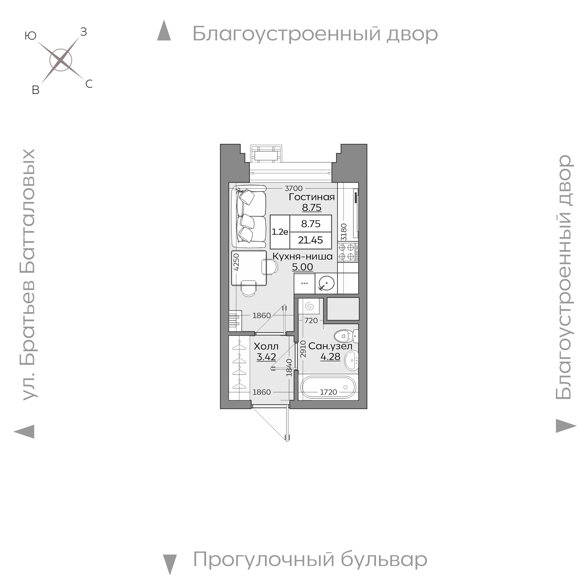 Планировка с размерами — квартиры в новостройках Казани