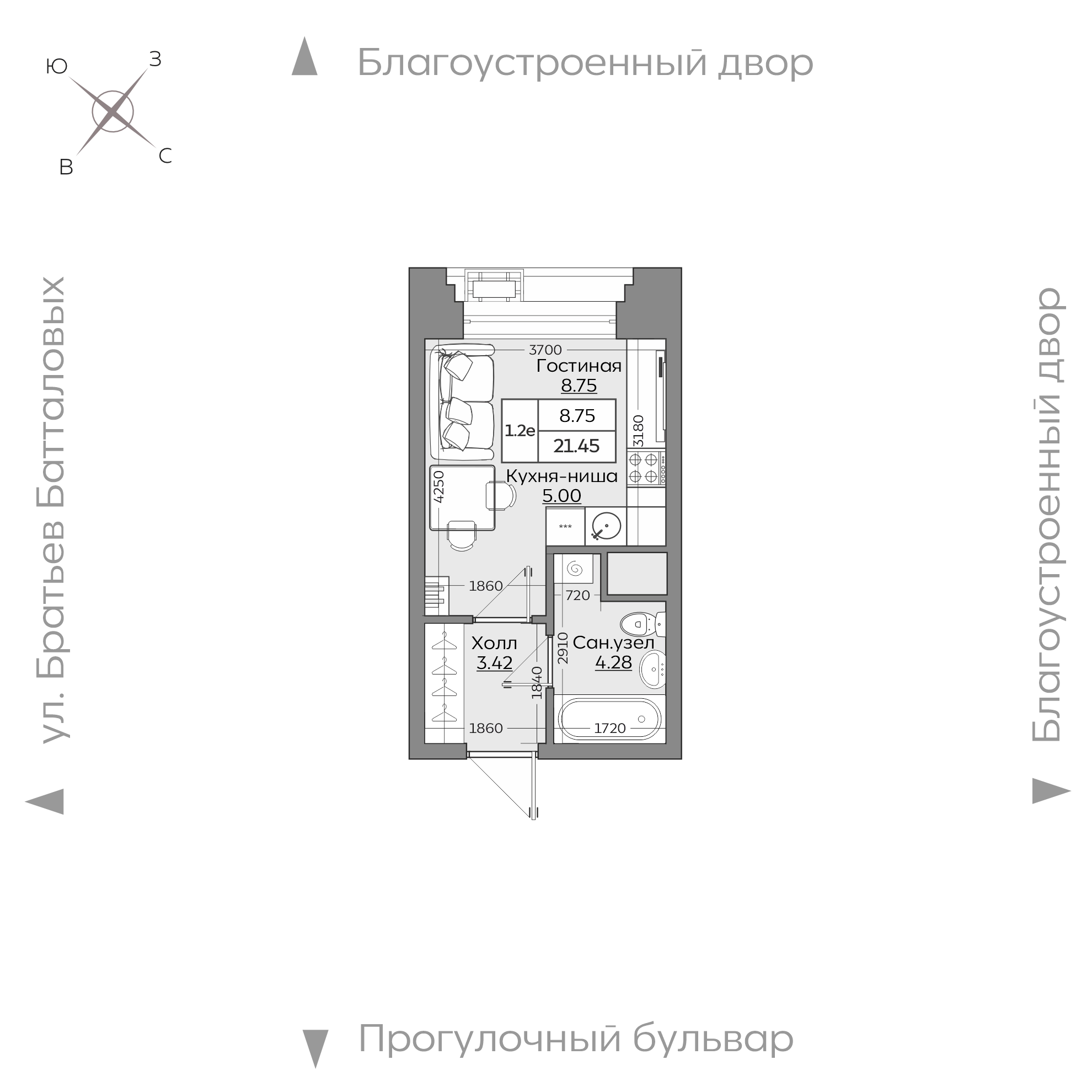 Планировка с размерами — квартиры в новостройках Казани