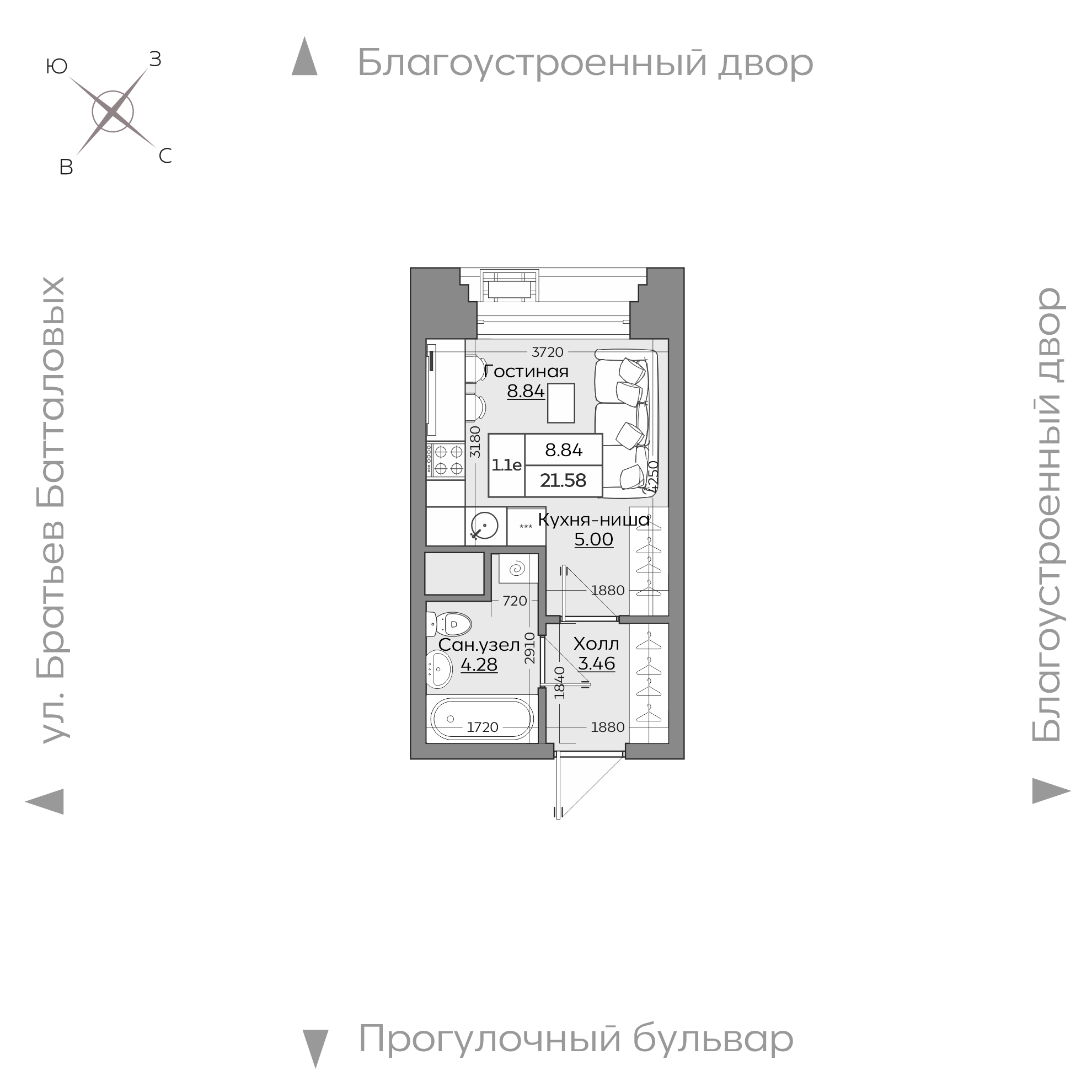 Планировка с размерами — квартиры в новостройках Казани