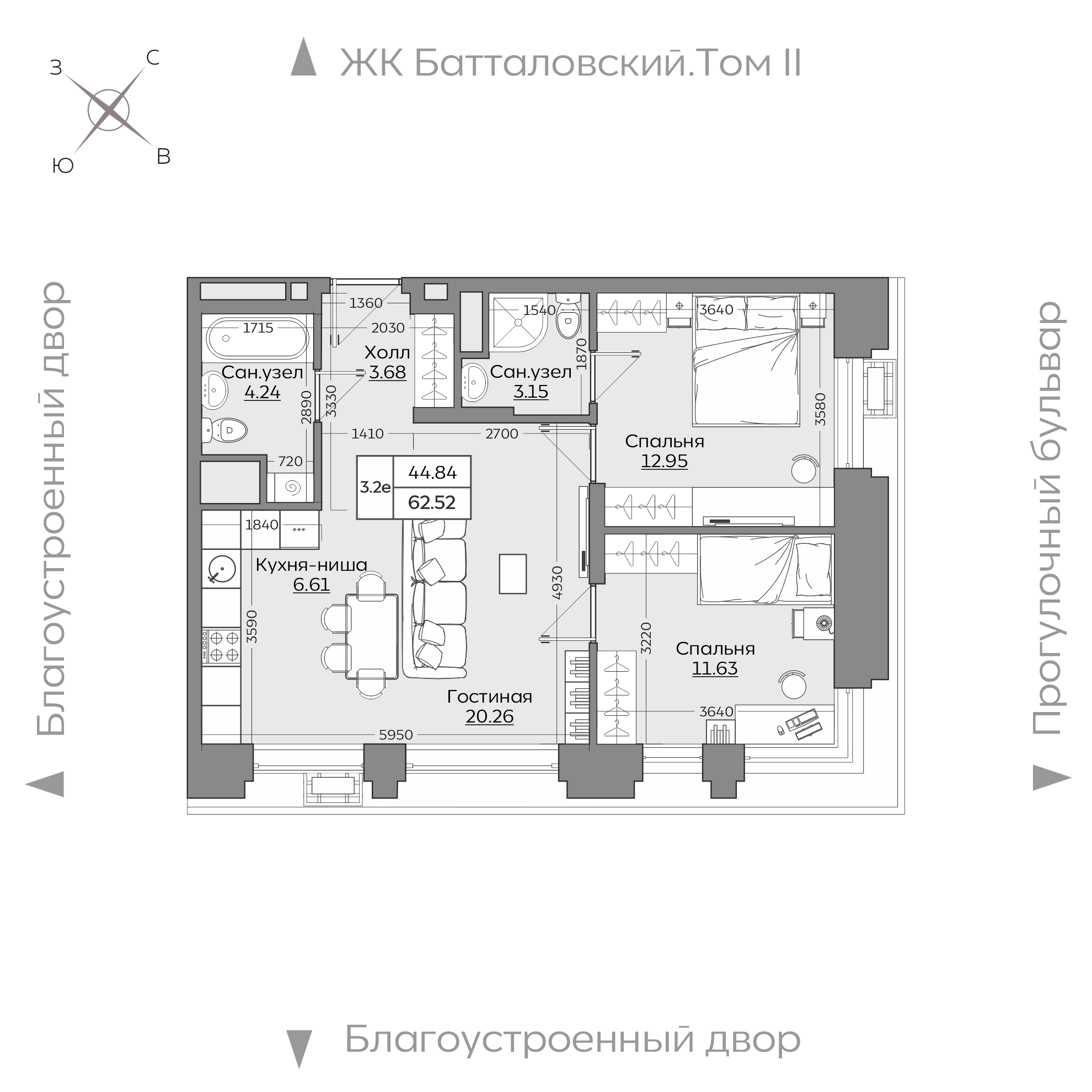 Планировка с размерами — квартиры в новостройках Казани